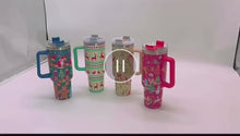 Load and play video in Gallery viewer, TYANNYBELLA Christmas Theme 40 oz Tumbler with Handle and Straw
